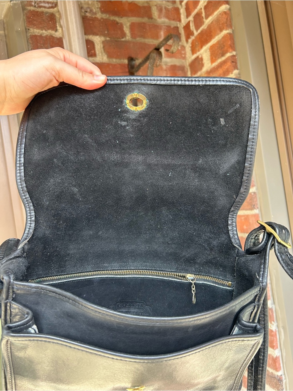Vintage coach pocket bag style 9875 black leather crossbody turnlock retro y2k - Picture 9 of 10